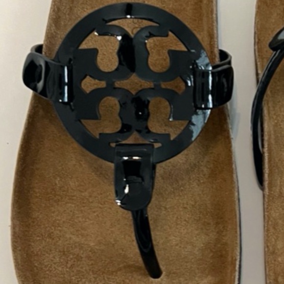 NIB Tory Burch Miller Cloud Patent Leather/Cork - Perfect Black, Size 8.5 - Picture 9 of 12